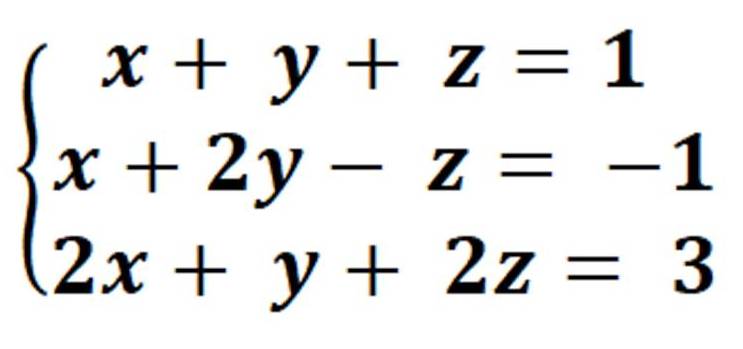 Sistema Di Tre Equazioni In Tre Incognite